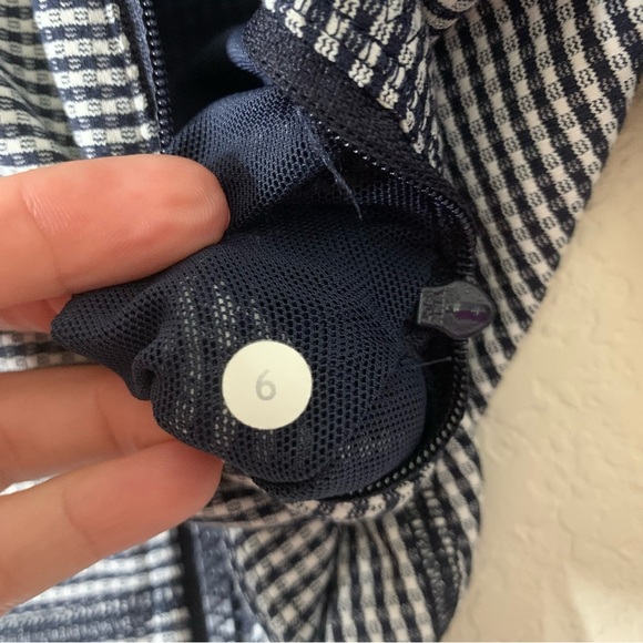 Lululemon womens Forme Full zip Navy gingham jacket 4 - Picture 9 of 9